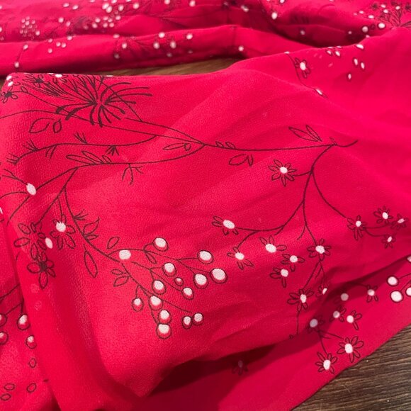 NWT Madewell Sz 0 Hazelwood Wrap-Front Mini Dress in Windswept Floral Red - Picture 15 of 15